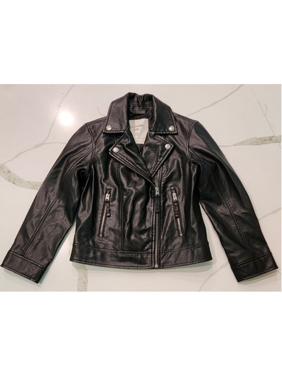 abercrombie kids Other - Abercrombie Kids Black Faux Leather Motorcycle Moto Biker Jacket Size 7/8